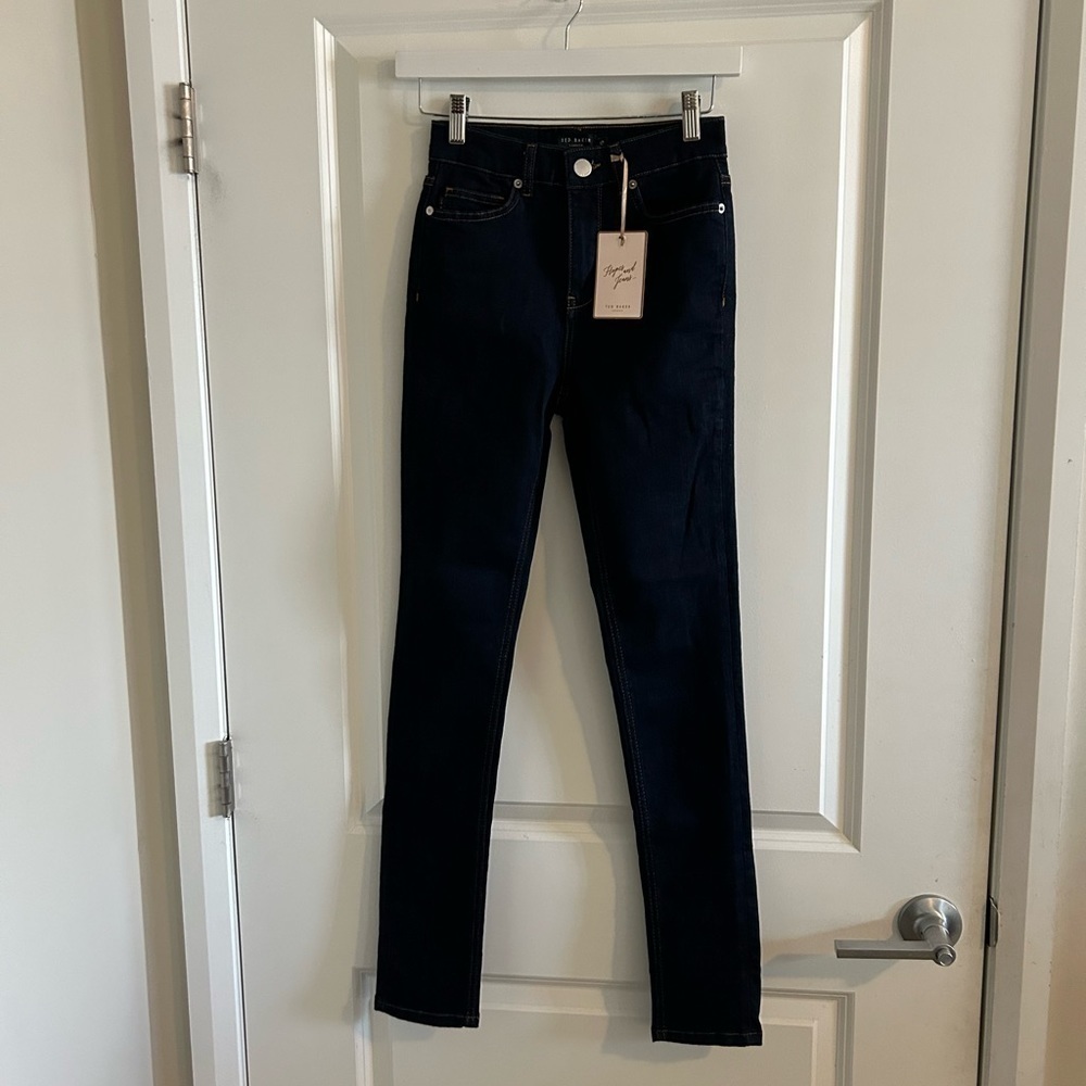 NWT Ted Baker Hope and Jeans Classic Skinny Jeans In Dark Blue Size 25